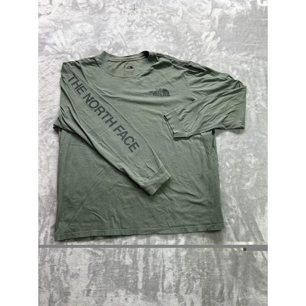 The North Face Mens XXL 2XL Sage Green Long Sleeve T-Shirt Tee Camping Hiking